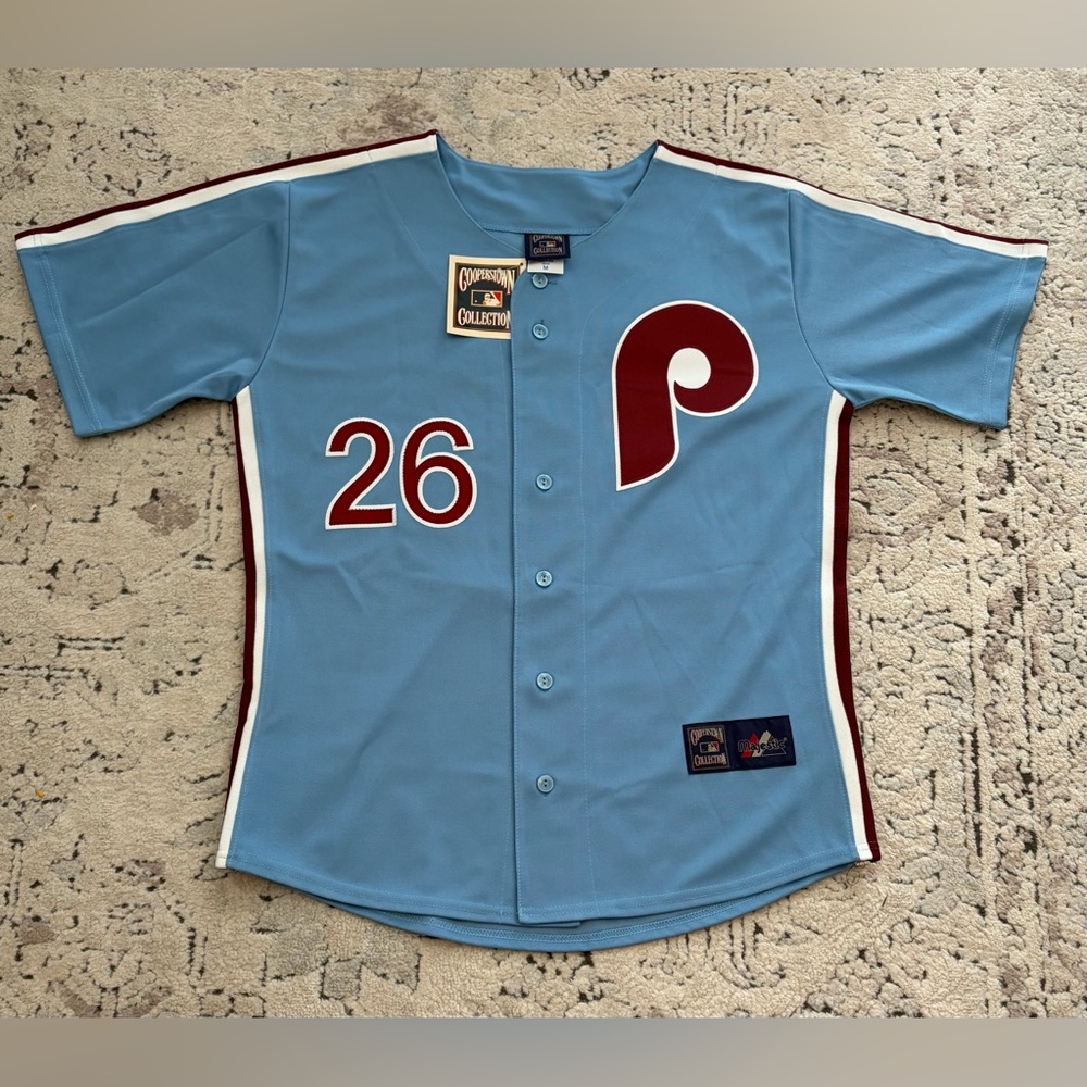 Majestic Authentic Philadelphia Phillies Chase Utley Cooperstown Jersey Mens M - Picture 2 of 7